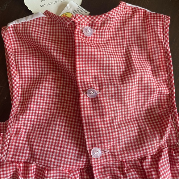 Tuff cookies gingham pattern red jumper dress with bloomers NWT vintage 12 month - Picture 8 of 8